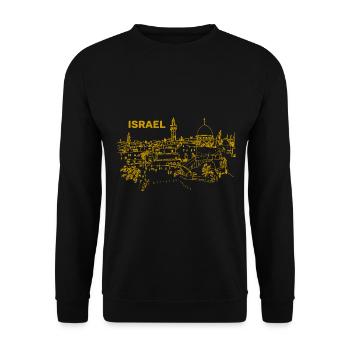 Israel - Unisex Sweatshirt - black - Front - Alina (178cm) & Michal (187cm)
