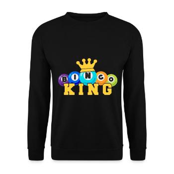 Bingo King Funny Lucky Gambling - Unisex Pullover - Schwarz - Vorne - Alina (178cm) & Michal (187cm)