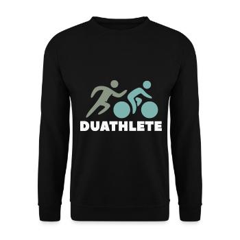 I Love Duathlon Gift - Unisex Sweatshirt - black - Front - Alina (178cm) & Michal (187cm)