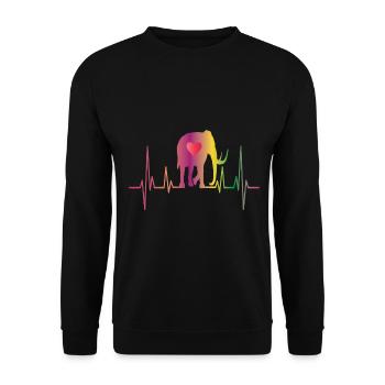 Mammut Ausgestorbener Elefant Geschenk - Unisex Pullover - Schwarz - Vorne - Alina (178cm) & Michal (187cm)