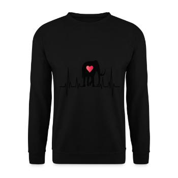 Mammut Ausgestorbener Elefant Geschenk - Unisex Pullover - Schwarz - Vorne - Alina (178cm) & Michal (187cm)