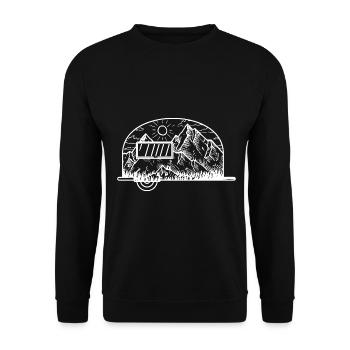 Montagne - Caravane - (11) - Sweat-shirt Unisexe - noir - Devant - Alina (178cm) & Michal (187cm)