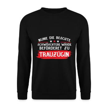 Nume Die Beschte Schöschtere Wärde Beförderet Zu - Unisex Pullover - Schwarz - Vorne - Alina (178cm) & Michal (187cm)