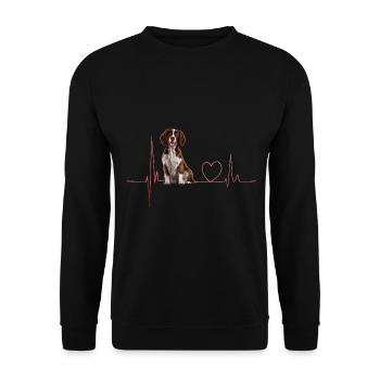 Heartbeat Gift for Dogs - Unisex Sweatshirt - black - Front - Alina (178cm) & Michal (187cm)