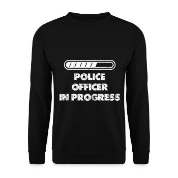 Polizist im Einsatz Polizist Geschenke - Unisex Pullover - Schwarz - Vorne - Alina (178cm) & Michal (187cm)