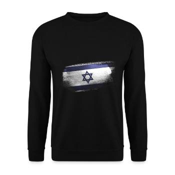 Israel Sayings Flag Gift Idea - Unisex Sweatshirt - black - Front - Alina (178cm) & Michal (187cm)