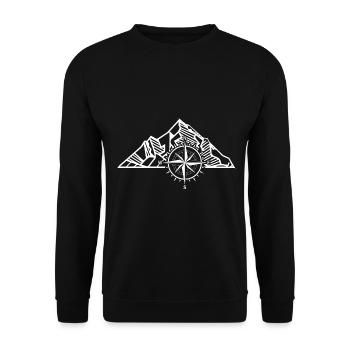 Kompass - Berg - (4) - Unisex Pullover - Schwarz - Vorne - Alina (178cm) & Michal (187cm)