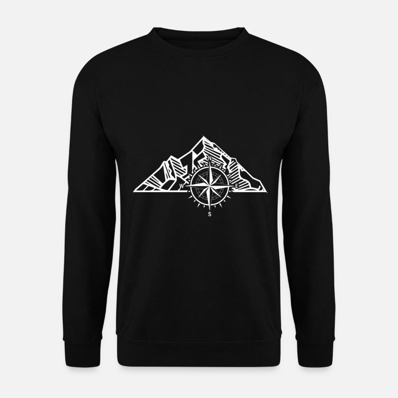 Kompass - Berg - (4) - Unisex Pullover - Schwarz