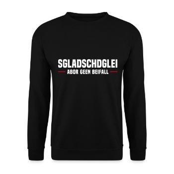 SGLADSCHDGLEI ABOR GEEN BEIFALL | SÄCHSISCH - Unisex Pullover - Schwarz - Vorne - Alina (178cm) & Michal (187cm)