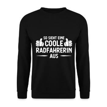 Also Sieht ein Coole Radfahrer AUS - (F) - Unisex Pullover - Schwarz - Vorne - Alina (178cm) & Michal (187cm)