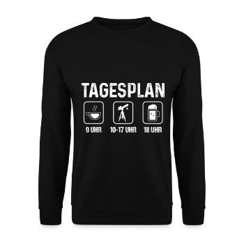 Tagesplan - Bierastronomie - - Unisex Pullover - Schwarz - Vorne - Alina (178cm) & Michal (187cm)