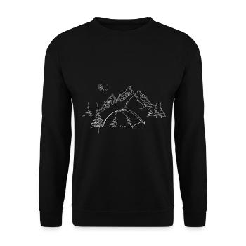Berg - Campingzelt - (12) - Unisex Pullover - Schwarz - Vorne - Alina (178cm) & Michal (187cm)