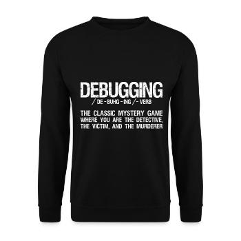 Informatiker Coding - Debugging Programmieren - Unisex Pullover - Schwarz - Vorne - Alina (178cm) & Michal (187cm)