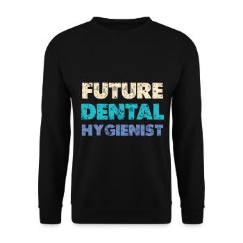 Future dental hygienist lover Dentalas - Unisex Sweatshirt - black - Front - Alina (178cm) & Michal (187cm)