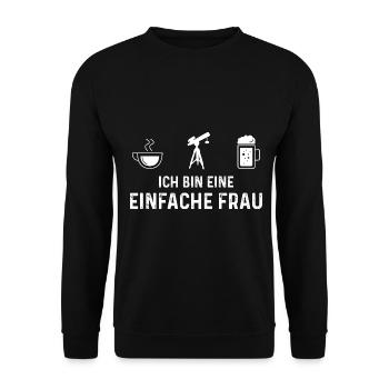 Ich Bin Eine Einfache Frau - Bierastronomie - - Unisex Pullover - Schwarz - Vorne - Alina (178cm) & Michal (187cm)
