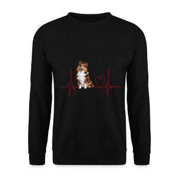 Heartbeat Gift for Dogs - Unisex Sweatshirt - black - Front - Alina (178cm) & Michal (187cm)
