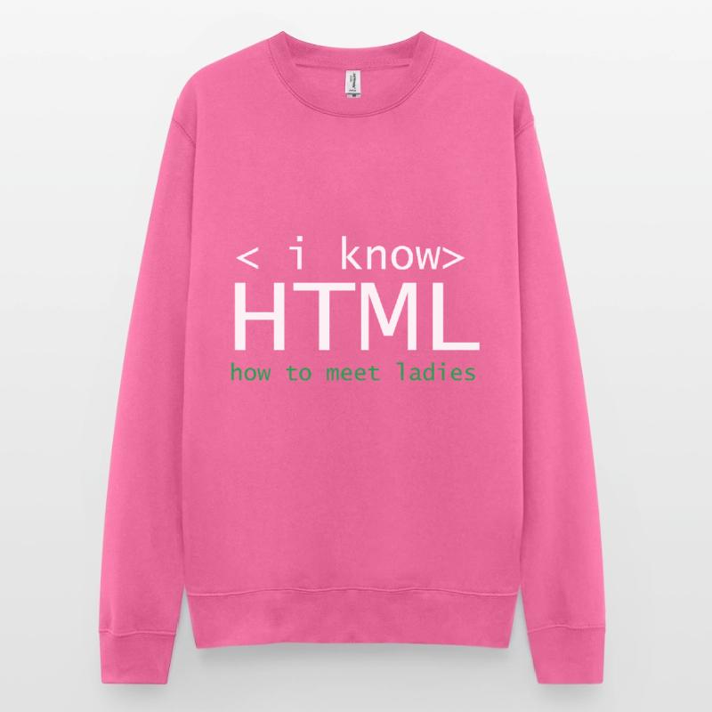 HTML Editor Hypertext Markup Language Web Document Unisex Sweatshirt