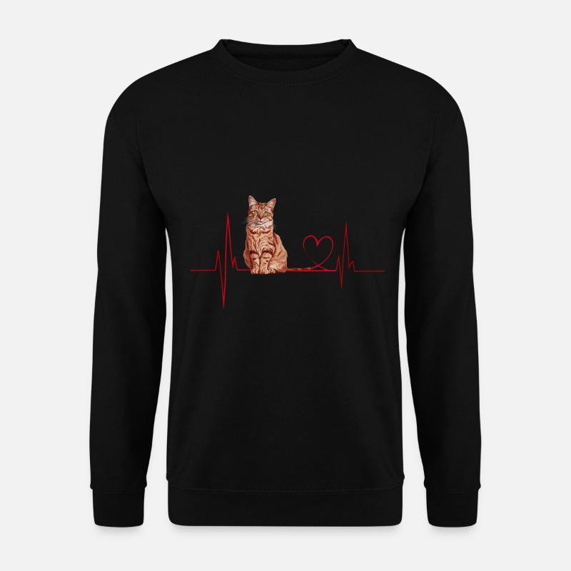 Cats Heartbeat Gift - Unisex Sweatshirt - black