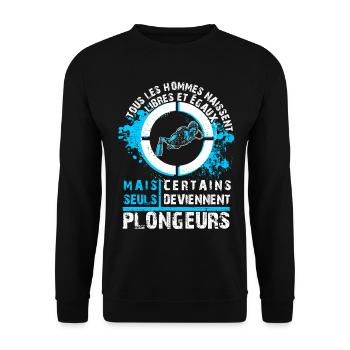 Plongeur libre - Sweat-shirt Unisexe - noir - Devant - Alina (178cm) & Michal (187cm)