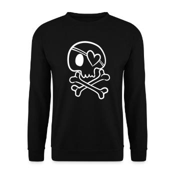 totenkopf halloween - Unisex Pullover - Schwarz - Vorne - Alina (178cm) & Michal (187cm)