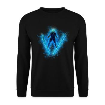Cool Ski Jumper Illustration Winter Sport Hobby - Unisex Sweatshirt - black - Front - Alina (178cm) & Michal (187cm)