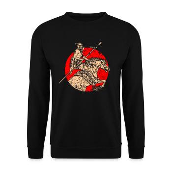 Indianer Amerikanischer Ureinwohner Pferd - Unisex Pullover - Schwarz - Vorne - Alina (178cm) & Michal (187cm)