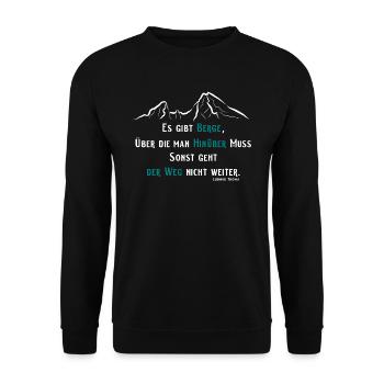 Berg Spruch - Unisex Pullover - Schwarz - Vorne - Alina (178cm) & Michal (187cm)