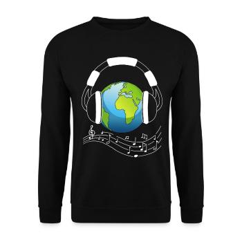 Der Musikliebhaber - Unisex Pullover - Schwarz - Vorne - Alina (178cm) & Michal (187cm)