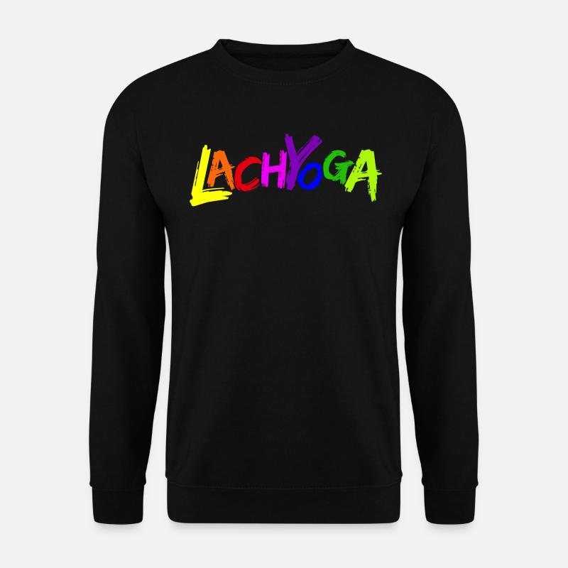 Lachyoga Lächeln Lebe Liebe Humor Happy Hour - Unisex Pullover - Schwarz