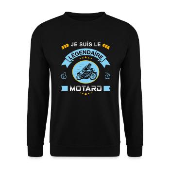 Je suis le légendaire motard - T shirt moto homme - Sweat-shirt Unisexe - noir - Devant - Alina (178cm) & Michal (187cm)