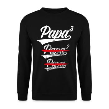 PAPA À LA PUISSANCE 3 ENFANTS FUTUR PAPA PAPA CHEMISE - Sweat-shirt Unisexe - noir - Devant - Alina (178cm) & Michal (187cm)