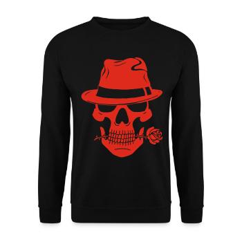 Gangster red skull - Unisex Sweatshirt - black - Front - Alina (178cm) & Michal (187cm)