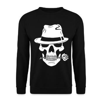 Crâne blanc de gangster - Sweat-shirt Unisexe - noir - Devant - Alina (178cm) & Michal (187cm)