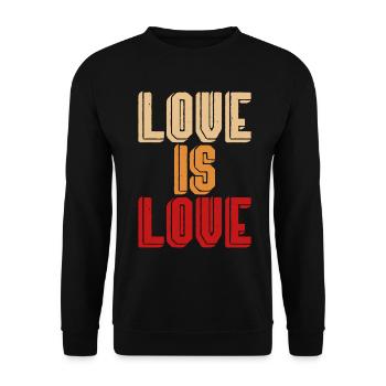 Liebe ist Liebe - Unisex Pullover - Schwarz - Vorne - Alina (178cm) & Michal (187cm)