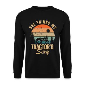 Tractor's Sexy Sunset Tee - Unisex Sweatshirt - black - Front - Alina (178cm) & Michal (187cm)