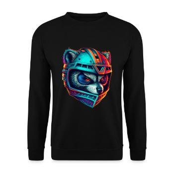 Panda cyborg casque néon - Sweat-shirt Unisexe - noir - Devant - Alina (178cm) & Michal (187cm)