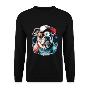 Bulldog - Sweat-shirt Unisexe - noir - Devant - Alina (178cm) & Michal (187cm)
