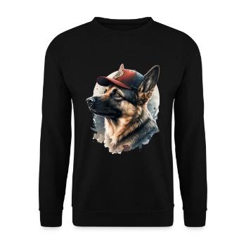 Berger allemand pompier - Sweat-shirt Unisexe - noir - Devant - Alina (178cm) & Michal (187cm)