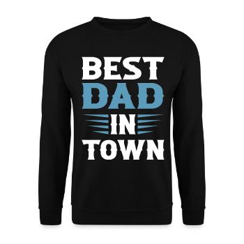 Best Dad in Town - Unisex Sweatshirt - black - Front - Alina (178cm) & Michal (187cm)