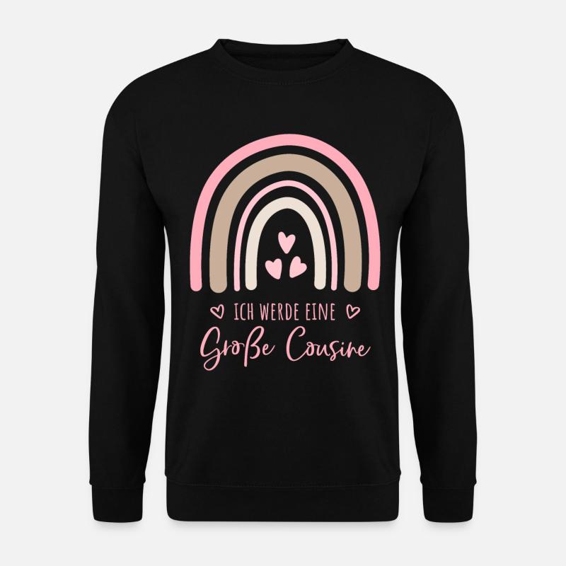 Ich werde eine große Cousine Boho Regenbogen - Unisex Pullover - Schwarz