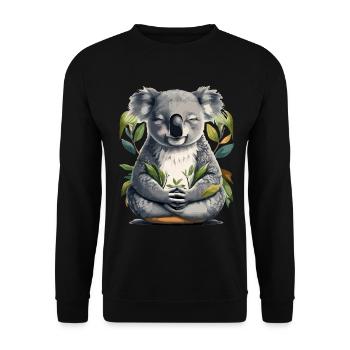 Méditation Koala - Sweat-shirt Unisexe - noir - Devant - Alina (178cm) & Michal (187cm)