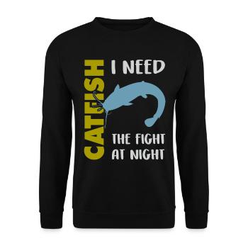 Combat de pêche au poisson-chat avec le poisson-chat fort - Sweat-shirt Unisexe - noir - Devant - Alina (178cm) & Michal (187cm)