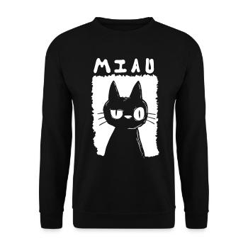 Miaou - Sweat-shirt Unisexe - noir - Devant - Alina (178cm) & Michal (187cm)