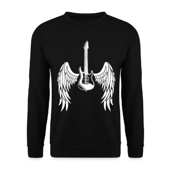 Winged Guitar - Unisex Sweatshirt - black - Front - Alina (178cm) & Michal (187cm)