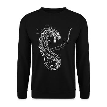 Dragon Fantasy Fire Dragon - Unisex Sweatshirt - black - Front - Alina (178cm) & Michal (187cm)