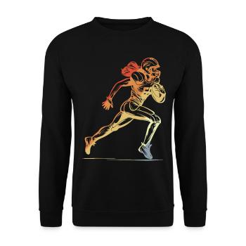 American Football Frau - Unisex Pullover - Schwarz - Vorne - Alina (178cm) & Michal (187cm)