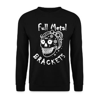 Fille Metal Rock Gothique avec motif drôle d’appareil dentaire - Sweat-shirt Unisexe - noir - Devant - Alina (178cm) & Michal (187cm)