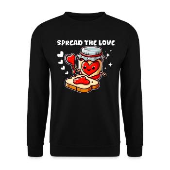 SPREAD THE LOVE - Unisex Sweatshirt - black - Front - Alina (178cm) & Michal (187cm)