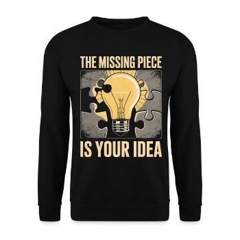 The Missing P... Is Your Idea – Kreativität & In - Unisex Pullover - Schwarz - Vorne - Alina (178cm) & Michal (187cm)