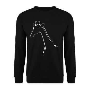 Simple Giraffe Silhouette Print - Unisex Sweatshirt - black - Front - Alina (178cm) & Michal (187cm)